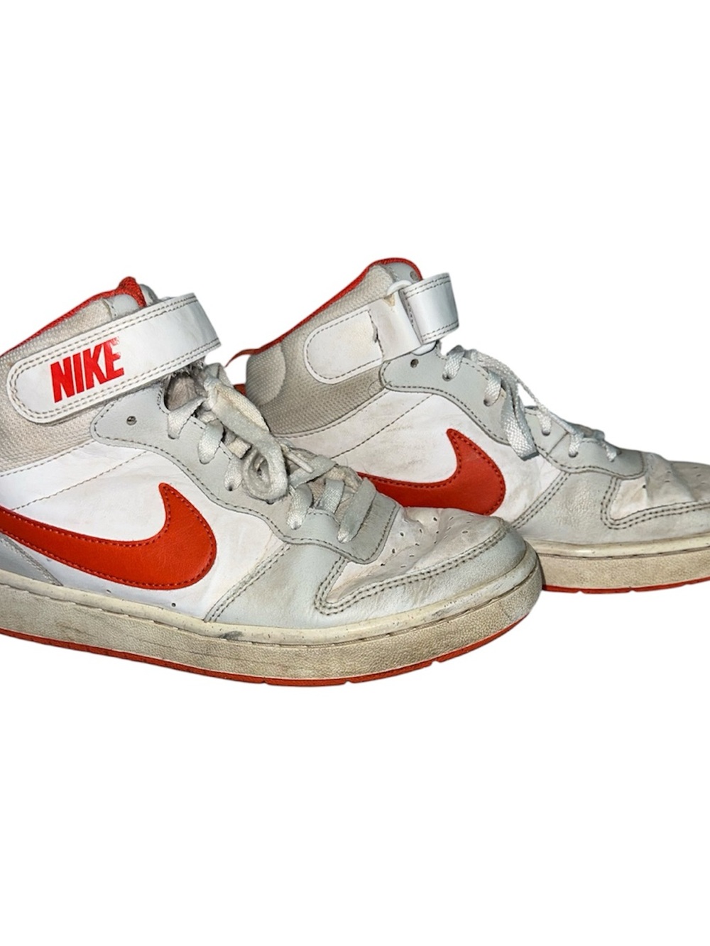 Nike Orange & White Court Borough Mid 2 Size 5Y